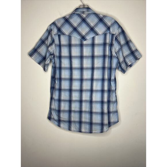 Wrangler Men’s Western Button Up Shirt Medium Plaid Pearl Snap Rodeo Cowboy - Picture 8 of 8